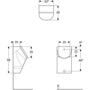Geberit Renova Plan Urinal - Weiß, 0,5L, Versteckter Geruchskappe Geberit Renova Plan Urinal - Weiß, 0,5L, Versteckter Geruchskappe