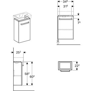 Geberit Renova Compact Wandwasmeubel - 348x604x222 mm Geberit Renova Compact Wandwasmeubel - 348x604x222 mm