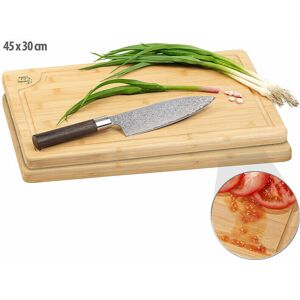 Rosenstein & Söhne - 2-Piece Bamboo Cutting Board - Antibacterial - 45x30 cm - Planche à découper - Publicité Rosenstein & Söhne - 2-Piece Bamboo Cutting Board - Antibacterial - 45x30 cm - Planche à découper - Publicité