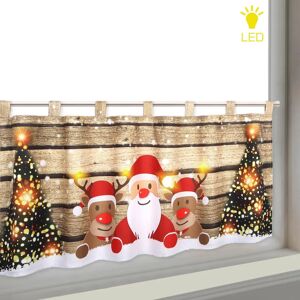 DELINDO LIFESTYLE Weihnachts-LED-Bistrogardine 45x120 cm, Braun DELINDO LIFESTYLE Weihnachts-LED-Bistrogardine 45x120 cm, Braun