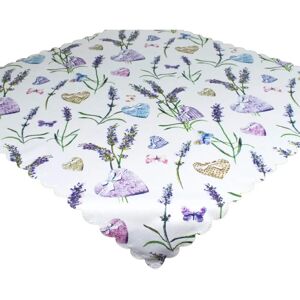 DELINDO LIFESTYLE - Lavendel + Herz - Weiß - Tablecloth DELINDO LIFESTYLE - Lavendel + Herz - Weiß - Tablecloth