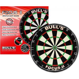 Cible à fléchettes en brins BULLS Focus II - Noir - Norme de tournoi - Publicité Cible à fléchettes en brins BULLS Focus II - Noir - Norme de tournoi - Publicité
