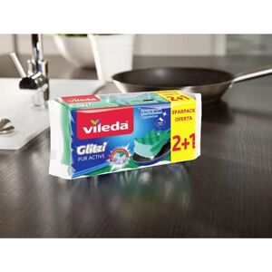 Vileda Glitzi PUR Active Pots and Dishes Cleaner - Multi-Surface, 3 pcs Vileda Glitzi PUR Active Pots and Dishes Cleaner - Multi-Surface, 3 pcs