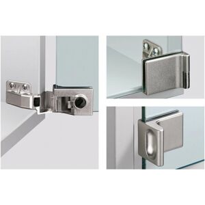 HETTICH ET 5160 - Charnière porte vitrée - 170° - Nickel - Publicité HETTICH ET 5160 - Charnière porte vitrée - 170° - Nickel - Publicité