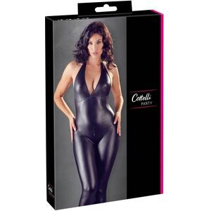 Cottelli Svart Wet Look Halterneck Catsuit - XL - Svart - Catsuit Cottelli Svart Wet Look Halterneck Catsuit - XL - Svart - Catsuit