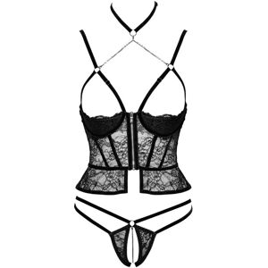 Conjunto de Encaje Hebe plus de Abierta Fina - Elevación y Bragas abiertas Conjunto de Encaje Hebe plus de Abierta Fina - Elevación y Bragas abiertas