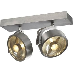SLV KALU - Dubbele plafondlamp van geborsteld aluminium met GU10/QPAR111, 2x 75W max SLV KALU - Dubbele plafondlamp van geborsteld aluminium met GU10/QPAR111, 2x 75W max