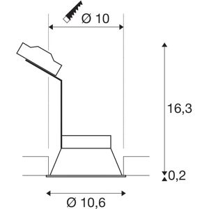 SLV HORN-T Spot encastré - GU10 50W max - Publicité SLV HORN-T Spot encastré - GU10 50W max - Publicité