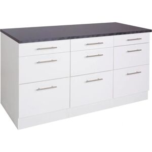 OPTIFIT Tula Küchenunterschrank - 150cm Weiß Glanz/Anthrazit - Küchenschrank OPTIFIT Tula Küchenunterschrank - 150cm Weiß Glanz/Anthrazit - Küchenschrank