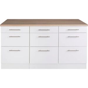OPTIFIT Tula Küchenunterschrank - 150cm, Weiß/Glanz, Eiche OPTIFIT Tula Küchenunterschrank - 150cm, Weiß/Glanz, Eiche