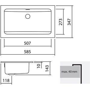 Alape EB.R585 Rechteckige Einbaubecken - Waschbecken Alape EB.R585 Rechteckige Einbaubecken - Waschbecken