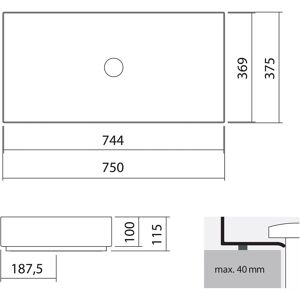 Lave Main Rectangulaire Alape AB.ME750 - Lavabo - Publicité Lave Main Rectangulaire Alape AB.ME750 - Lavabo - Publicité