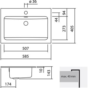 Alape EB R585H Rechteckiges Einbaubecken - Einbaubecken Alape EB R585H Rechteckiges Einbaubecken - Einbaubecken
