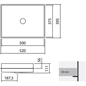 Alape Gmbh - Cuenca EB.ME500 - Lavabo rectangulaire - Publicité Alape Gmbh - Cuenca EB.ME500 - Lavabo rectangulaire - Publicité