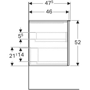 Dulap de baie Geberit Acanto - Stejar/Melamin - 45,2x47,5x52cm - Montat pe perete Dulap de baie Geberit Acanto - Stejar/Melamin - 45,2x47,5x52cm - Montat pe perete