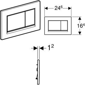 Geberit Sigma30 White Chrome Dual-Flush Plate - Flush toilet replacement part Geberit Sigma30 White Chrome Dual-Flush Plate - Flush toilet replacement part