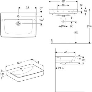 Geberit Renova Plan Wandmontage Waschbecken - Waschbecken Geberit Renova Plan Wandmontage Waschbecken - Waschbecken