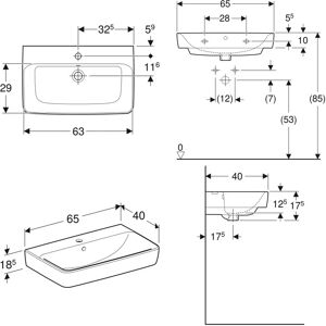 Keramag Geberit Renova Compact Wastafel - Wit - Kleine Badkamer Keramag Geberit Renova Compact Wastafel - Wit - Kleine Badkamer