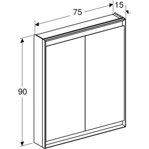Keramag GmbH Geberit ONE Spiegelschrank - Weiß / Aluminium Keramag GmbH Geberit ONE Spiegelschrank - Weiß / Aluminium