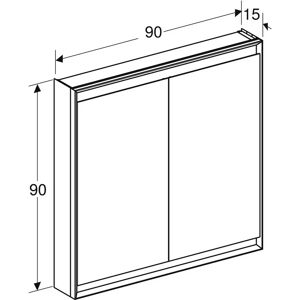 Armoire à glace GEBERIT ONE avec ComfortLight 2 portes 90x90x15cm - Publicité Armoire à glace GEBERIT ONE avec ComfortLight 2 portes 90x90x15cm - Publicité