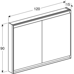 Keramag GmbH Geberit ONE Armoire Miroir - Aluminium anodisé - 2 Portes - 120x90cm - Meuble de salle de bain - Publicité Keramag GmbH Geberit ONE Armoire Miroir - Aluminium anodisé - 2 Portes - 120x90cm - Meuble de salle de bain - Publicité