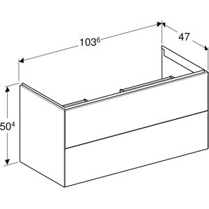 Geberit Wandhängender Waschtischunterschrank - 2 Schubladen, 103,6x50,4x47cm Geberit Wandhängender Waschtischunterschrank - 2 Schubladen, 103,6x50,4x47cm