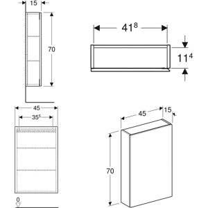 Keramag GmbH Geberit iCon Armoire Murale - Rectangulaire, 1 Porte, 45x70x15cm - Publicité Keramag GmbH Geberit iCon Armoire Murale - Rectangulaire, 1 Porte, 45x70x15cm - Publicité