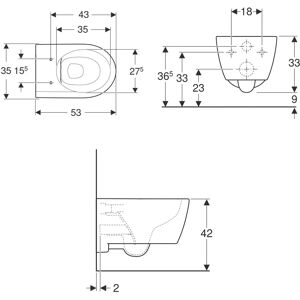 Geberit iCon Wand-WC Rimfree - 6L, Wit Geberit iCon Wand-WC Rimfree - 6L, Wit