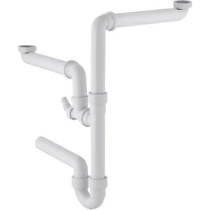 Siphon double évier Geberit blanc - Publicité Siphon double évier Geberit blanc - Publicité
