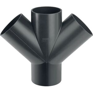 Geberit Branche Pe 367235161 DN 100/100, 45 Grad, doppelt, PE-HD - Abzweig für Gebäudeentwässerung Geberit Branche Pe 367235161 DN 100/100, 45 Grad, doppelt, PE-HD - Abzweig für Gebäudeentwässerung