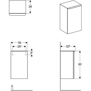 Keramag Geberit Smyle Wandkast - Recht Scharnier - Vierkant Stijl Keramag Geberit Smyle Wandkast - Recht Scharnier - Vierkant Stijl