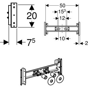 Geberit Duofix Verstellbare Querstange - Dusche/Badewanne Geberit Duofix Verstellbare Querstange - Dusche/Badewanne