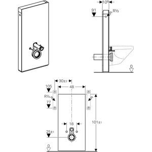 Keramag Geberit Monolith Wand-WC-Modul - Glas mint Keramag Geberit Monolith Wand-WC-Modul - Glas mint