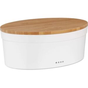Kela 12064 White Ceramic Bread Box - Ventilated Oval Storage Kela 12064 White Ceramic Bread Box - Ventilated Oval Storage