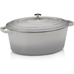 Kela Light Gray Cast Iron Oval Roaster - Dutch Oven Kela Light Gray Cast Iron Oval Roaster - Dutch Oven