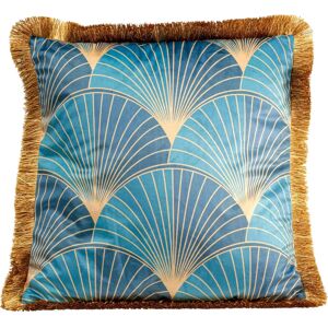 KARE Design - Pute Leaves Fringe 45x45cm - Blå - Pute KARE Design - Pute Leaves Fringe 45x45cm - Blå - Pute