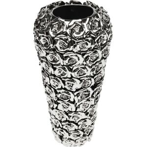 Vase rond argenté KARE Design avec motif de rose - Publicité Vase rond argenté KARE Design avec motif de rose - Publicité