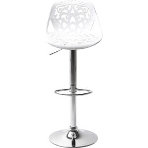Kare Design White Adjustable Bar Stool with Ornament Kare Design White Adjustable Bar Stool with Ornament