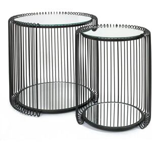 Kare Design - Beistelltische 2er Set - Black - Steel and Glass - End tables Kare Design - Beistelltische 2er Set - Black - Steel and Glass - End tables