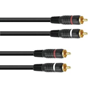 Omnitronic 2x2 10m RCA Kable - Stereo, Svart Omnitronic 2x2 10m RCA Kable - Stereo, Svart