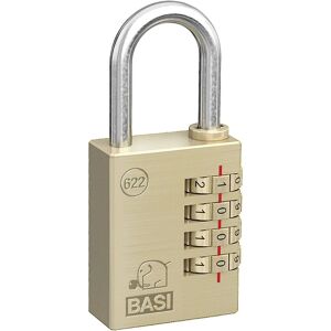 Basi 6220-4000 Messing Hängelås mit 3-stelligem Zahlenschloss - Schloss für Schließfächer, Koffer, Schränke Basi 6220-4000 Messing Hängelås mit 3-stelligem Zahlenschloss - Schloss für Schließfächer, Koffer, Schränke
