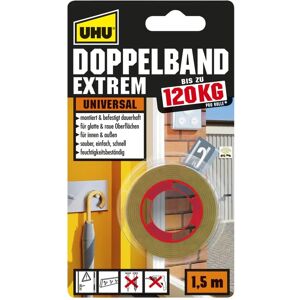 UHU Extreme Double-sided Tape - Indoor/Outdoor, 1.5m x 19mm UHU Extreme Double-sided Tape - Indoor/Outdoor, 1.5m x 19mm