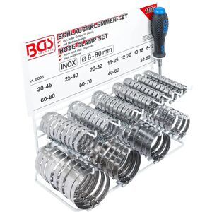BGS Hose Clamp Set - Stainless Steel - Wall Mountable - 111 Pieces BGS Hose Clamp Set - Stainless Steel - Wall Mountable - 111 Pieces