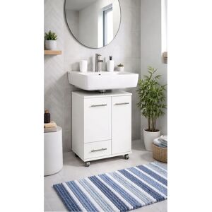 SCHILDMEYER Ken Weiß Bad-Waschbecken-Unterschrank - 2 Türen, 1 kleine Schublade SCHILDMEYER Ken Weiß Bad-Waschbecken-Unterschrank - 2 Türen, 1 kleine Schublade