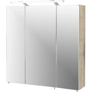 SCHILDMEYER Dorina - Spiegelkast met 3 deuren - 70x71x16cm - bruin SCHILDMEYER Dorina - Spiegelkast met 3 deuren - 70x71x16cm - bruin