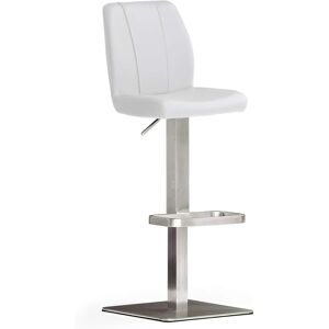 MCA FURNITURE Barhocker - Gebürsteter Edelstahl, Weiß, Höhenverstellbar MCA FURNITURE Barhocker - Gebürsteter Edelstahl, Weiß, Höhenverstellbar