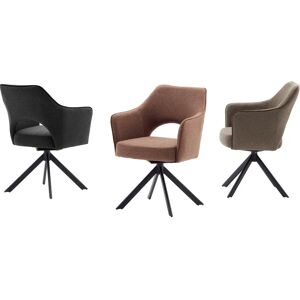 MCA Furniture Tonala 2er-Set Esszimmerstühle - Velours, 180° Drehbar, Schwarz Metall MCA Furniture Tonala 2er-Set Esszimmerstühle - Velours, 180° Drehbar, Schwarz Metall