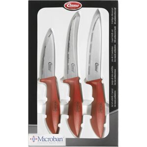 Clauss 3-teiliges Küchenmesserset - Microban, Rot Clauss 3-teiliges Küchenmesserset - Microban, Rot