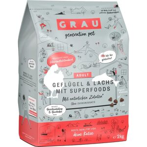GRAU Poulet & Saumon + Superaliments Croquettes pour Chat - Publicité GRAU Poulet & Saumon + Superaliments Croquettes pour Chat - Publicité