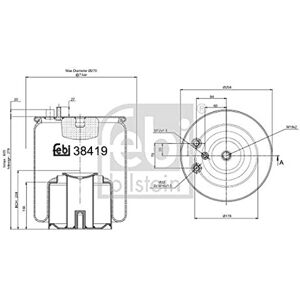FEBI BILSTEIN 38419 Ilmapenkin pussi - Taka-akseli FEBI BILSTEIN 38419 Ilmapenkin pussi - Taka-akseli